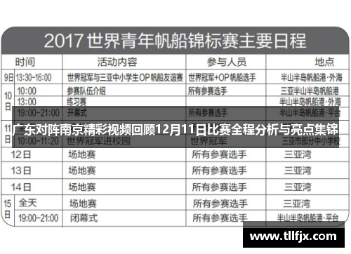 广东对阵南京精彩视频回顾12月11日比赛全程分析与亮点集锦